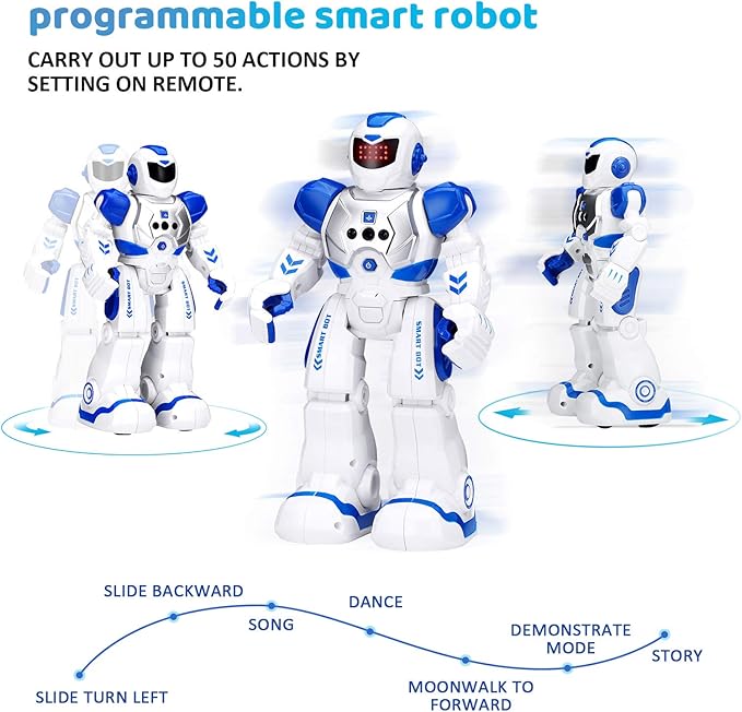 KingsDragon Robots Toy for Kids, RC Gesture Sensing Toy, Interactive Walking Singing Dancing Robot Birthday Presents for Boys Girls Age 6 7 8 9 Years Old