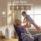 Diffuserlove Ceramic Essential Oil Diffuser 160ML for Room, Home, Bedroom - Aromatherapy Stone Diffuser White (Size: 6.8" H x 3.6" W)