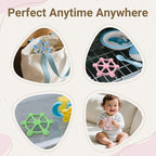 3 Packs Baby Teething Toy for 3-6 6-12 Months - Baby Teether Chew Infant Toys 3-6 Months Soft Silicone Hand Teethers for Babies 24 Months,Easy to Grasp Teething Relief Stocking Stuffers