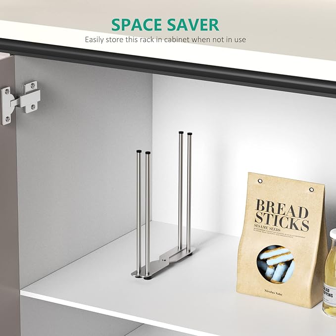 Plastic Bag & Bottle Drying Rack, Multifunctional Wine Decanter Holder, Collapsible Countertop Stand