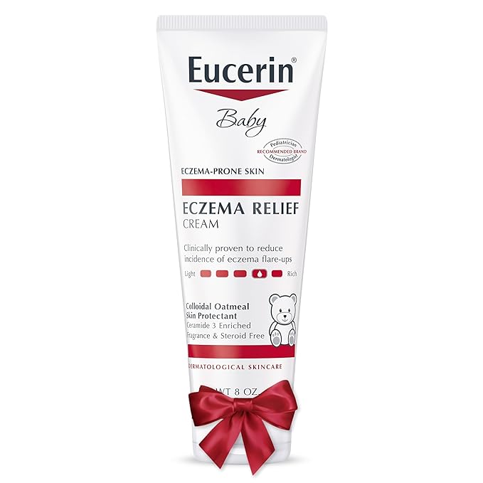 Eucerin Baby Eczema Relief Body Cream, Fragrance Free Baby Eczema Cream with Colloidal Oatmeal, Ceramide-3 and Licorice Root Extract, 8 Oz Tube