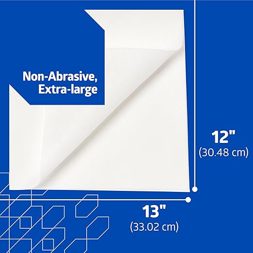 Medline Absorbent Wipers+ Disposable Heavy Duty Dry Wipes, 12" x 13" (90 Count, 12 Pack)