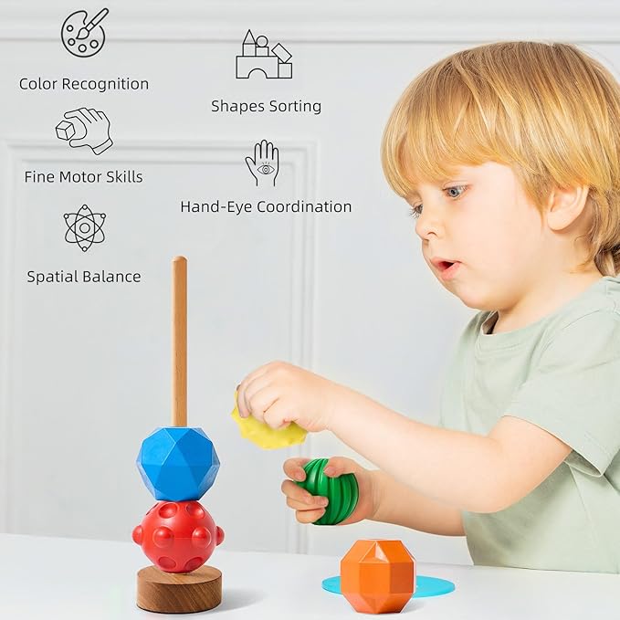 Lebze 5 Colors Educational Crayons Washable for Boys Girls Toddlers, Jumbo Non-Stick Kids Crayons, Easy to Hold Stacking & Sorting Sensory Toys Preschool Learning Ages 2+ Flower Monaco