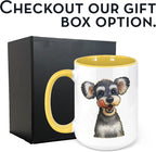 Personalized Coffee Mug, Custom Photo Caricature Gift, Funny Customized Coffee Gift for Men & Women, Custom Mugs with Pictures, Yellow 15oz Customized Ceramic Tea Cup