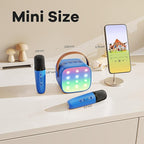 YLL Mini Karaoke Machine for Kids Adults, Portable Bluetooth Speaker with 2 Wireless Microphones, Birthday Gifts Toys for Girls Boys Ages 3, 4, 5, 6, 7, 8, 9,10,11,12+ Years Old Toddler (Royal-Blue)