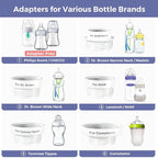 Portable Bottle Warmer Travel Baby Bottle Warmer for Breastmilk On The Go Travel Bottle Warmer Leak-Proof 2 Modes Fast Heating Three 3800mAH Battery Capacity to Meet Your All-Day Needs