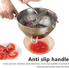 Food Mill with 3 Grinding Milling Discs,Bowl & Milling Handle Safe Stainless Steel meal grinder Perfect food mill for tomato, Potato Masher, Vegetable Chopper, Baby Food Processor (Silver)