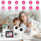 1080p Smart AI 2 Camera Video Baby Monitor,WiFi Switch,2.8" inch Display or WiFi Remote Access,Night Vision,1500ft Long Range,2-Way Talk,Sound Alert,Temperature Sensor,Lullabies Feeding Remind