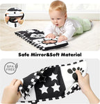 URMYWO Black and White Tummy Time High Contrast Newborn Toys 0-3 Months, Soft Baby Book, Visual Stimulation Montessori Sensory Infant Toys 0-6-12 Months, Shower Gift for Boys Girls