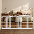Extra Wide Baby Gate with Door Pressure Mounted 71.65-76.38 Inch,Child Baby Gates for Doorways No Drilling,Walk Through Dog Gate Indoor for The House Kitchen Stairs,White