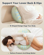 Memory-Foam Pregnancy Pillow for Sleeping - Upgrade Material Maternity Pillow for Pregnant Women - Quality Cooling Travel Wedge Pillow for Back, Belly, and Hip Relief, Gifts for Pregnant Women