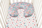 Nursing Pillow Cover Set 3 Pack Nursing Pillow Slipcovers for Moms Breastfeeding Moms, Ultra-Soft Stretchy Fit Standard Nursing Pillows Floral,Grey Rabbit & Pink