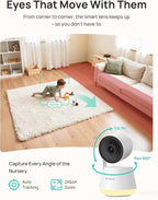 Dr.Care LumiView Plus Smart WiFi Baby Monitor with Clip Mount - 5.5" 1080P Split Screen & 2K Camera, Privacy Mode, Cry & Motion Alerts, 5000mAh Removable Battery, RGB Night Light, HD Night Vision