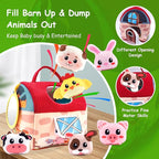 Baby Toys 6-12 Months, Soft Barn Toy with 6 Stuffed Farm Animals, Rattle, Crinkle, Mirror, Sensory Toys for Toddlers 1-3, 6 7 8 9 10 Month Old Baby Toys, Montessori Toys Gift for 1 Year Old Boy Girl