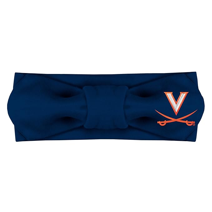 Creative Knitwear Virginia Cavaliers Infant Girls Navy Solid Hair Knot Headband Embroidered Logo - Size Newborn - 4T