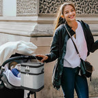 Mancro Breastmilk Cooler Bag with Ice Pack, insulated bottle bag for Daycare and Travel, Double Layer Baby Bottle Cooler Bag Fits 6 up to 9 Ounces for Nursing Moms, Light Grey