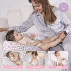 Little Grape Land Nursing Pillow & Breastfeeding Pillow for Baby Feeding, Ergonomic U‑Shape Support, Removable Washable Cover, 23 x 16 x 6.5 in, Floral