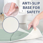 URMYWO Bath Kneeler and Elbow Rest Pad Set - 1.5" Thick Baby Bath Kneeler Pads with Toys Organizer, Anti-Slip Cozy Knee & Arm Support Bathtub Mat, Quick Dry Kneeling Pad for Baby Bath Time