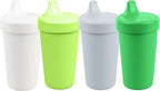 Re-Play Sippy Cups for Toddlers - 10 Oz. Reusable Spill Proof Cups for Kids, Dishwasher/Microwave Safe - Made in USA - Set of 4-3.13" x 6.25" - Modern Green