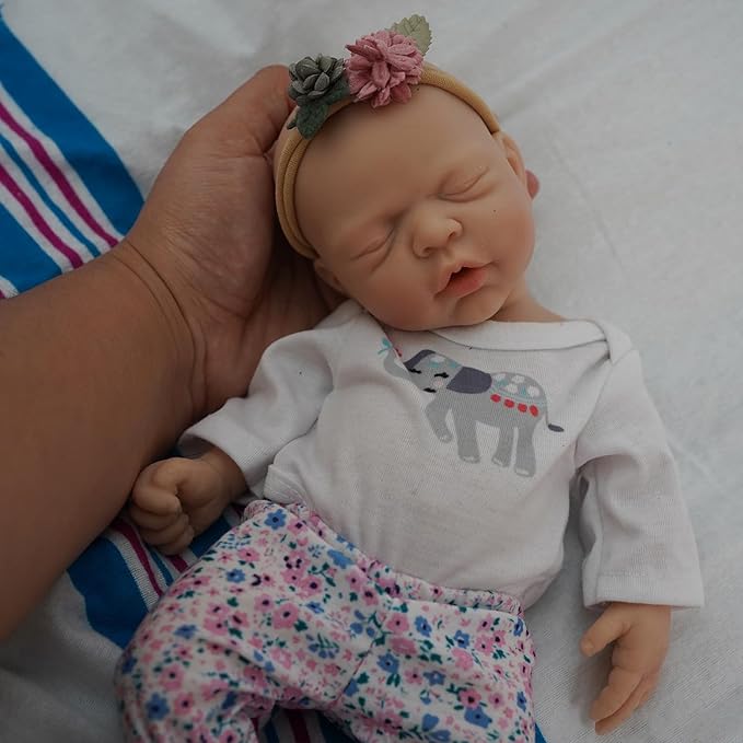 Lifelike Reborn Baby Dolls - 12-inch Full Silicone Newborn Girl, Real Life Baby Dolls with Clothes & Feeding Accessories Set for Kids Age 3+