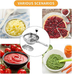 Stainless Steel Food Mill with 3 Milling Discs, Hand Grinder Baby Food Masher for Tomato Sauce Applesauce Jam Potato Ricer, Multifunctional Food Mill for Canning