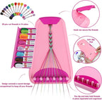 Arts and Crafts for Kids Ages 8-12,Friendship Bracelet Making Kit for Girl,Kids Jewelry Making Kit with 28 Pre-Cut Threads,Christmas Birthday Gifts for Ages 6 7 8 9 10 11 12 Year Old Pink