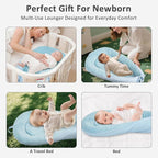 Baby Lounger – Soft & Breathable Newborn Nest for Infants 0-24 Months, Organic Cotton Baby Pillow for Tummy Time, Playtime & Travel, Newborn Babies Essential Gift
