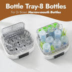 NCVI 20-Minute Baby Bottle Steamer Sterilizer and Dryer with 2 Bottle Trays for 8/6 Bottles, Fast Electric Steam Sterilization Disinfection for All Bottles, Pacifiers, Teether and Breast Pump Parts