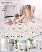 Baby Play Mat 59x71 Inch, 2 in 1 Fabric & XPE Dual-Sided Design Foldable Play Mats for Babies and Toddlers, Waterproof & Anti-Slip Baby Mat for Floor, Portable Baby Foam Crawling Mat with Travel Bag
