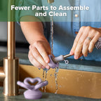 Haakaa Clover Baby Fruit Feeder Teether & Mini Freezer Nibble Tray – BPA-Free Silicone Breastmilk Popsicle Mold for Baby Teething Relief & Self-Feeding, 4M+ (Lavender)