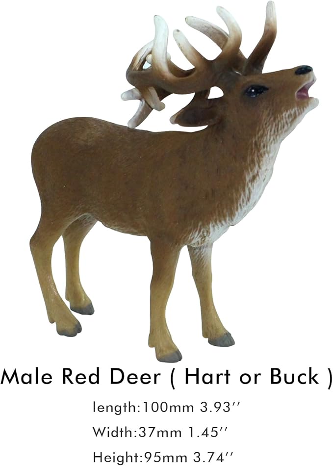 FUNSHOWCASE African Jungle Animals Toy Red Deer Figure Realistic Plastic Figurine Playset Lot 2-Piece