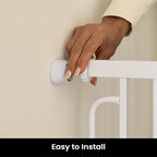 Cumbor 36" Extra Tall Baby Gate for Dogs and Kids with Wide 2-Way Door, 29.7"- 46" Width, and Auto Close Personal Safety for Babies and Pets, Fits Doorways, Stairs, and Entryways, White