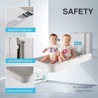 Baby Changing Tables Fold-Down Baby Changing Station Wall-Mounted Vertical Portable Diaper Table Changing Unit Commercial Bathrooms Corner Nursery White Gray