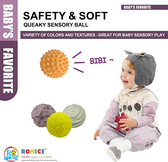 Sensory Balls for Toddlers 1-3, Montessori Toys for Babies 6-12 Months, Easter Baby Toys, Sensory Balls for Easter Basket, BPA Free Teething Gift, Toddler Bath Toys with Multi Textured