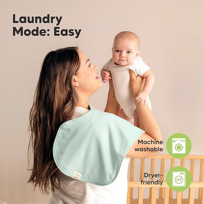 KeaBabies 4-Pack Baby Burp Cloths Baby Girl, Boy - Organic Cotton Burp Cloth, Extra Large, Absorbent, Soft Burping Cloths & Bibs Set for Babies, Newborn Burp Clothes, Thick Burp Rags (Eclipse)