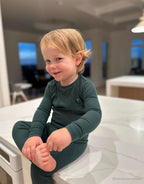 moimoln Pajamas Set 6M-5Y Solid Ribbed Unisex Baby & Toddler, Soft Viscose, Snug-Fit, Everyday Sleepwear