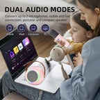 YF96 Mini Karaoke Machine for Kids - Built-in Phone Holder, Portable KTV Microphone Speaker, 7 Fun Sound Effects, Bluetooth, Type-C Charging, Perfect for Family Singing Pink