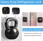 YEYA Upgraded Refrigerator Door Lock with Combination for Adults, Lock for Fridge, Freezer, File Cabinets, Desk Drawers, Locker, Child Safety Latch, Easy Install No Drlling 2 Pack