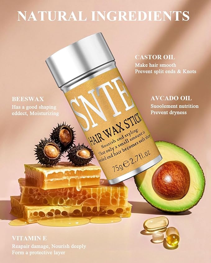 Hair Wax Stick & Styling Accessories - Smooths Flyaways for Kids & Women, 1000 Elastic Hair Ties, 1 Slick Back Hair Brush, 2 Hair Loop Styling Tools - Creates Ponytails & Braids for Teen Girls Gifts