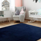 BALAPET Thick Memory Foam 50x50 Play Mat for Playpen, Super Soft Velvet Portable Baby Playpen Mat for Kids Toddler Crawling and Play, Non-Slip Bottom Playmat, Navy Blue