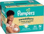 Pampers Swaddlers Diapers, Size 0 (up to 10 lbs), 84 Count, Absorbent, Keeps Baby Dry and Comfortable, Skin Safe Disposable Baby Diaper (Packaging May Vary)
