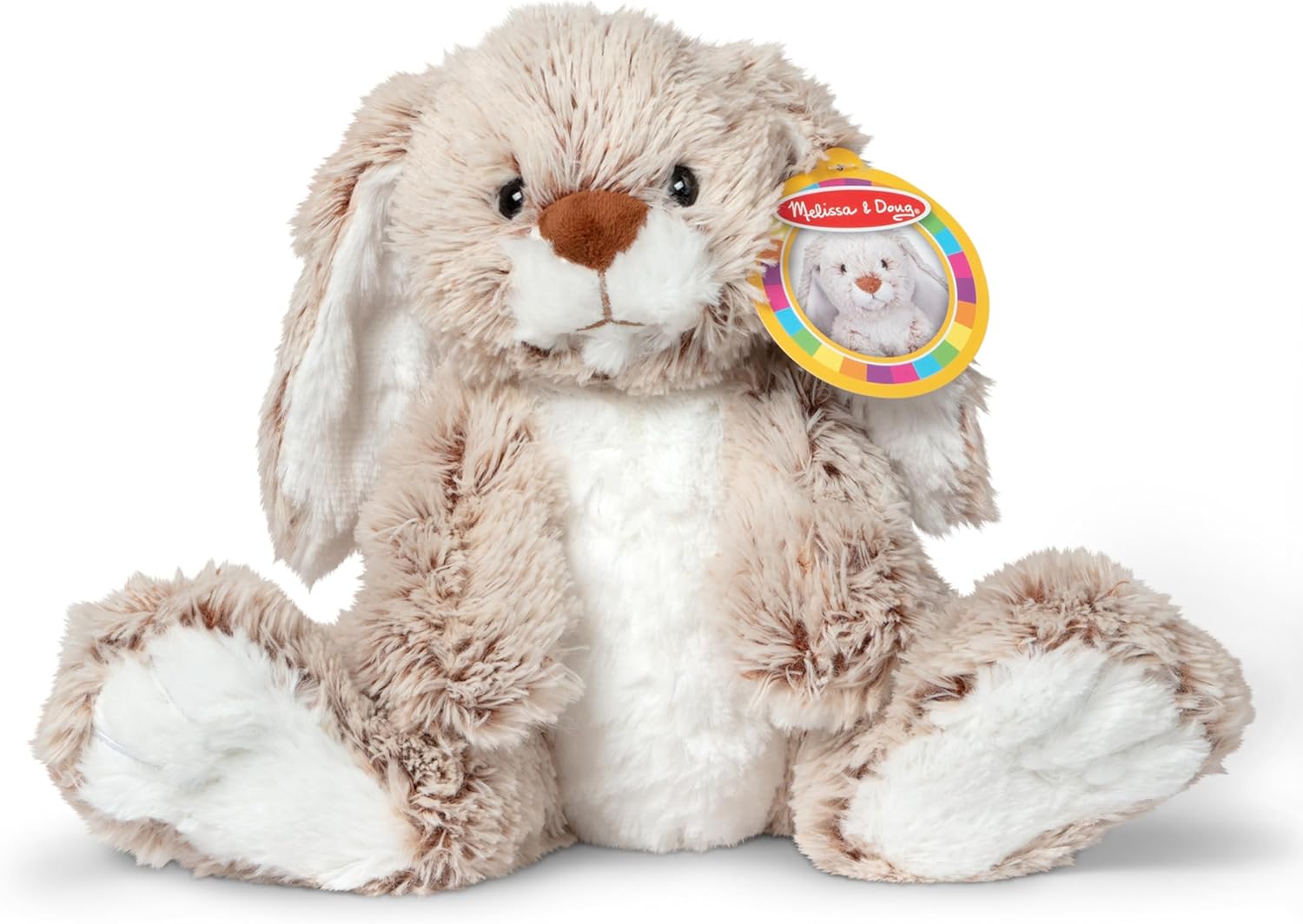 Melissa & Doug Burrow Bunny Stuffed Animal Plushie with Big Feet, Floppy Ears & Fluffy Tail, Adorable Pretend Play Toddler Toys for Girls & Boys 3+
