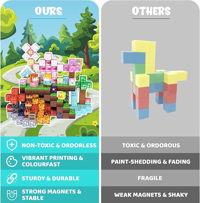 200PCS Magnetic Building Blocks, Magnet Toys Magnetic Cubes, Magnetic Blocks for Kids Ages 4-8, Stacking Magnet Blocks STEM Building Toys for Boys Girls Ages 3 4 5 6 7 8-12 Gifts