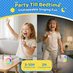 Karaoke Machine for Kids, Toys for 3-12 Years Old Girls Gifts, Kids Karaoke Microphone Machine Toy, Best Fun Christmas Birthday Gifts for 5 6 7 8 9 10 11 Years Teens Girl Boys Beige 2 Mic