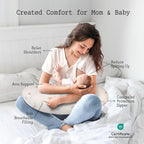 Little Grape Land Nursing Pillow, Soft 100% Cotton Breastfeeding Pillow with Breathable Muslin Cotton Removable Cover, Fog Flower Breast Feeding Pillows for Babies 0-12 Months with Protective Zipper