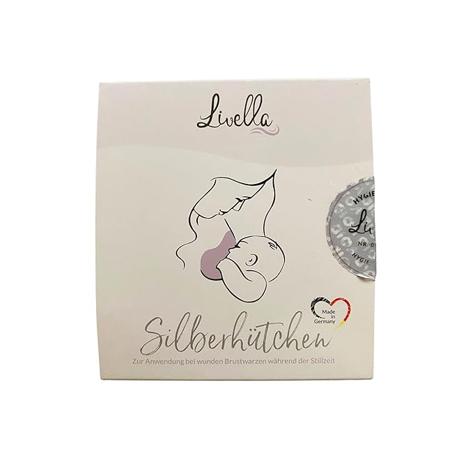 Original Silver Nursing Cups - Made in Germany with 999 Silver - Universal Fit - Protect and Soothe Sore Nipples - Silver Nipple Shields for Breastfeeding - FDA-Registered