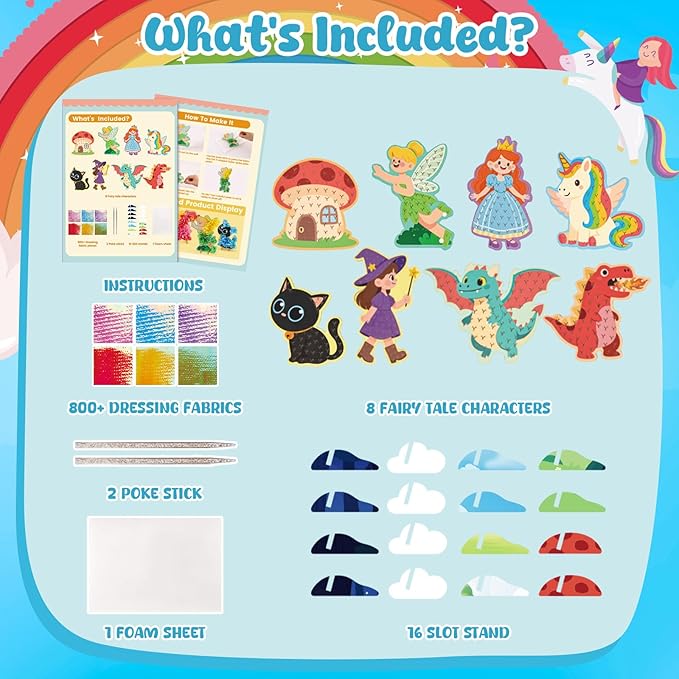 3 otters Poke in Art Poke in Art Kits for Girls Mermaid Gifts for Girls