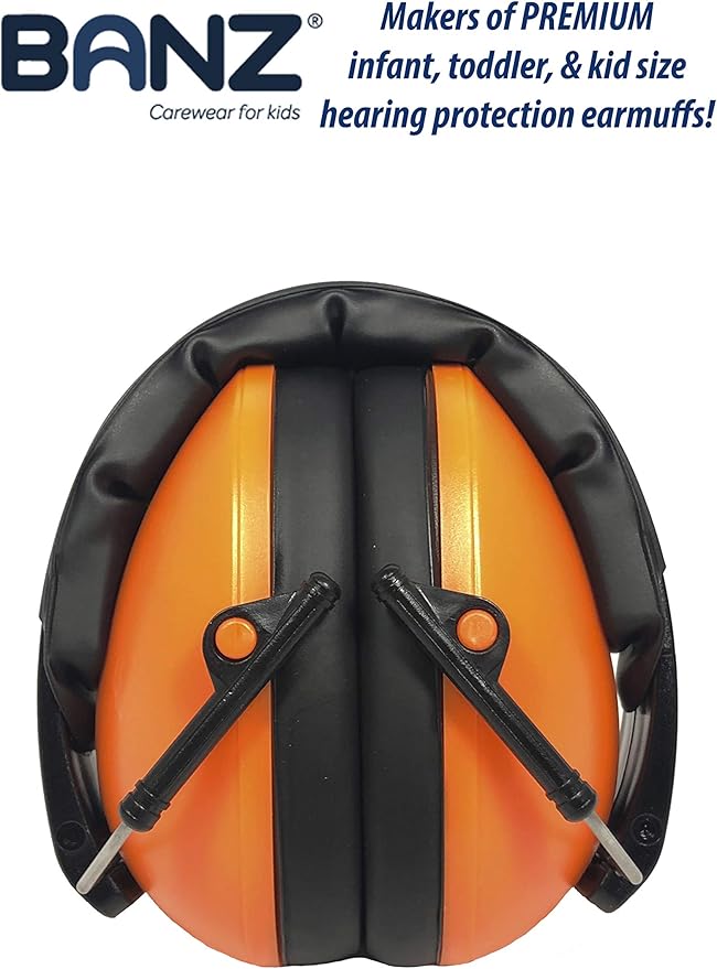 BANZ Kidz Earmuffs 2 Years & Older - Loud Noise Cancelling Kids Headphones & Toddler Ear Muffs, Size Adjustable