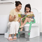 Potty Training Seat with Step Stool Ladder, SKYROKU Potty Training Toilet for Kids Boys Girls Toddlers - Comfortable Safe Potty Seat with Anti-Slip Pads Ladder Grey Green