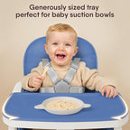 3-in-1 Portable Baby High Chair for Babies and Toddlers, Convertible Easy Clean Infant Foldable Highchair with Adjustable Legs & Dishwasher Safe Tray, Blue